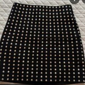 H&M Black Studded Mini Skirt with Silver Accents